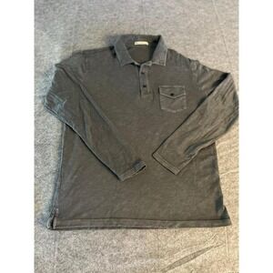 Marine Layer Long Sleeve Slub Polo Shirt Men's Gray NWOT